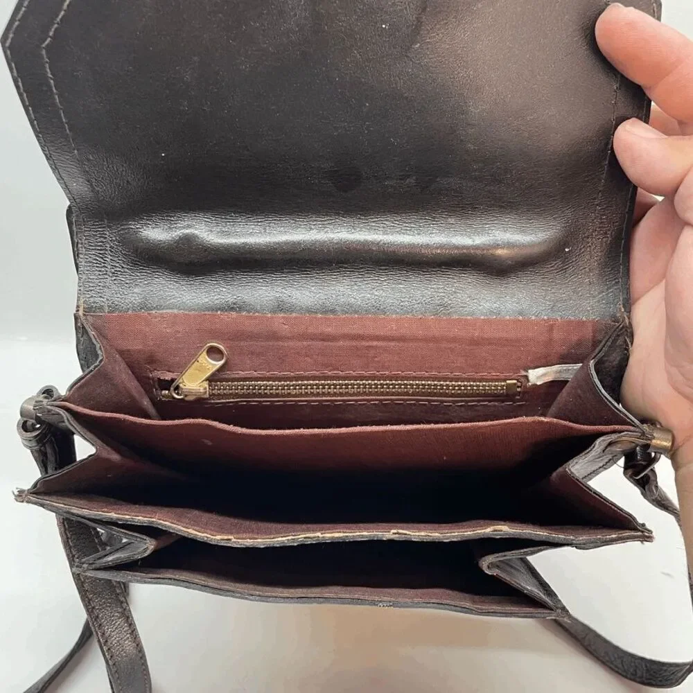 VTG‎ AMIET LEATHER TOP HANDLE /CROSSBODY DOCUMENT BAG PURSE